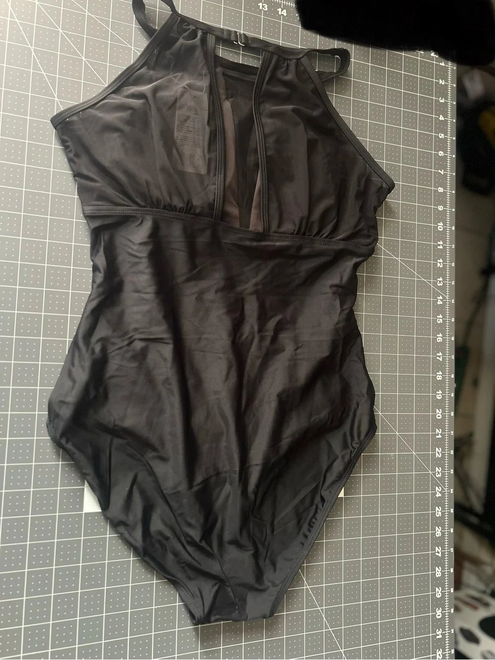 Tropical Floral Halter Black One-Piece Swimsuit